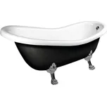 Volně stojící vana Polysan Retro 158x73 cm levá i pravá černá/nohy chrom 72970