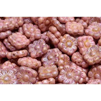 Korálek Korálky čtvercové kytičky 3145 (11x11mm)