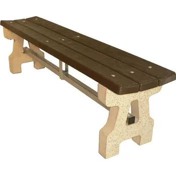 Zahradní lavice Parková lavička bez opěradla, plastové latě 2000 mm, betonové nohy hladké pro volné ložení + doprava zdarma