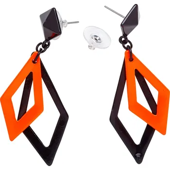 Karnevalový doplněk Retro náušnice oranžovočerné
