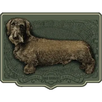 samolepka Bad Badger Samolepka s mysliveckým motivem - jezevčík drsnosrstý