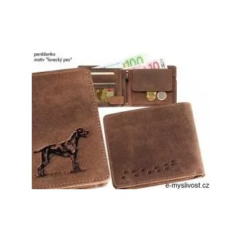 Peněženka E-myslivost Kožená myslivecká peněženka - motiv Lovecký pes