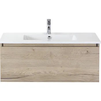 Koupelnový nábytek Koupelnový nábytkový set Sanox Frozen barva čela dub přírodní ŠxVxH 101 x 42 x 46 cm s keramickým umyvadlem