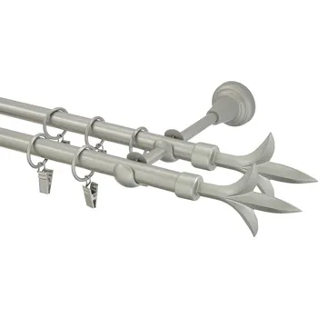 Garnýž Garnýže kovová 280 cm dvouřadá - dvojitá 16 lilie double matná stříbrná