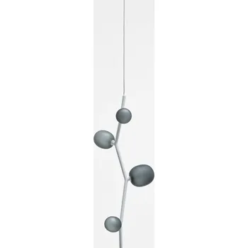 Brokis Závěsné svítidlo Ivy PC1060 Vertical 4, 97 cm Povrch Montury: kov - bílý matovaný komaxit se strukturou, Barva skla: Triplex opál, Způsob instalace: Baldachýn - kov - bílý matovaný komaxit se strukturou