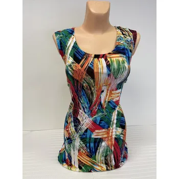 Dámská tunika Halenka bez rukávu BOLUNA , Barva celopotištěná, Velikost XXXL56, Materiál 96% Viskoza 4% Lycra