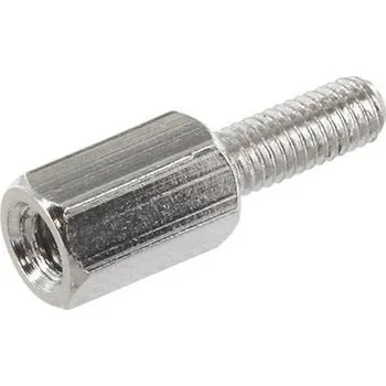 Závitová tyč econ connect D3X12A5MH distanční čep (d) 20 mm M3 M3 mosaz (poniklovaná) 1 ks