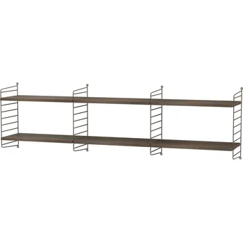 Knihovna STRING Policová sestava STRING Living room O, nástěnná knihovna, černá / ořech