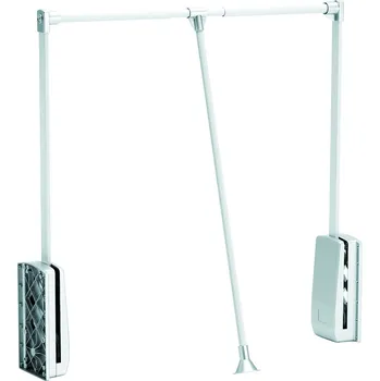 StrongWire sklopná šatní tyč, 860-1200mm, bílá/chrom (StrongWire sklopná šatní tyč, 860-1200mm, bílá/chrom)