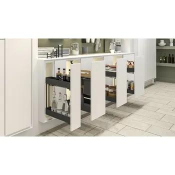 Nábytkové kování KES 002140 K-Line, boční koš, 150mm, 90° 3D, antracit (KES 002140 K-Line, boční koš, 150mm, 90° 3D, antracit)