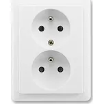 ABB CLASSIC Dvojzásuvka 5512C-2349 B1 chráněná, jasně bílá 5512C-2349 B1