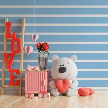 Tapeta Sablio Tapeta Modrobílé pruhy - 336x220 cm