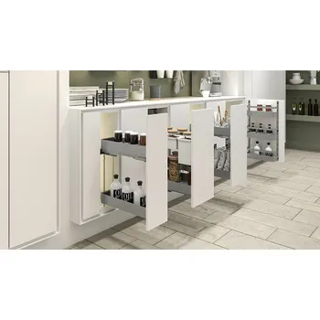 Nábytkové kování KES 002143 K-Line, boční koš, 400mm, stříbrná (KES 002143 K-Line, boční koš, 400mm, stříbrná)