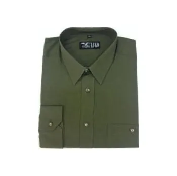 Pánská košile Luko Myslivecká košile zelená společenská - Velikosti 48, Rukáv krátký