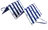 B.E.S. Petrovice Plážová podložka 137 x 49 x 2 cm, modré/bílé pruhy s potiskem