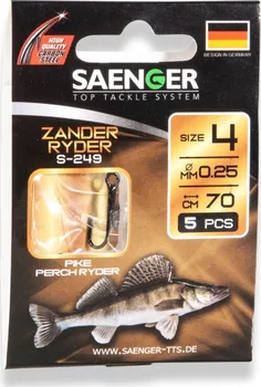 Rybářský háček Saenger Zander S-249 vel. 4 - 5 ks