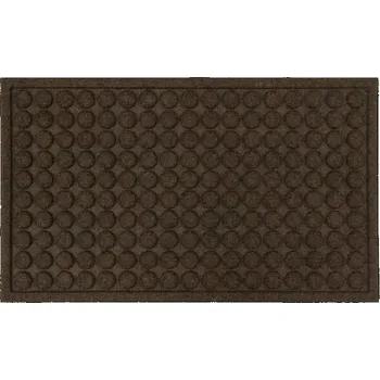 Rohožka Hnědá textilní gumová čistící vstupní rohož FLOMA Rounds - 45 x 75 x 1,1 cm