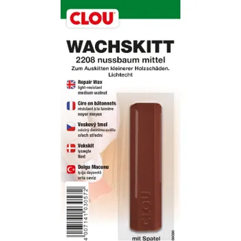 Tmel Voskový tmel CLOU Wachskitt 2208 Ořech střední II 7,5cm