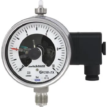 WIKA - Ursula Wiegand Ges.m.b.H. manometr PGS23.100 0/160bar/psi, 1/4"NPT spodní přip. + 830E.2 el. kontakt rozpínací