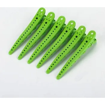 Ozdobné krokodýlí sponky do vlasů - 6 ks - Zelená