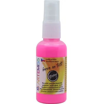 Speciální výtvarná barva ARTEMISS Barva na textil ve spreji - neon (září pod UV světlem) Vyberte velikost: 50g, Vyberte odstín: 81 neon růžová