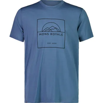 cyklistický dres Pánské funkční triko Mons Royale Icon Blue Slate Modrá M