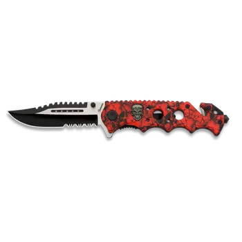 Bojový sport Nůž Albainox Skull Red / 8.7cm