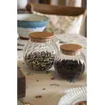 Skleněná baňatá dóza s víkem L - Ø 13*14 cm