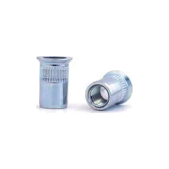 Nýt BRALO Nýtovací matice ZÁPUSTNÁ HLAVA 90st. vroubkované tělo pozink ZNB Varianta: MATICOVÝ NÝT M4 VROUBK. ZH 90ø OCEL A3K