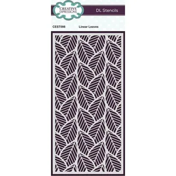 Creative Expressions Plastová šablona 10x20cm struktura listu