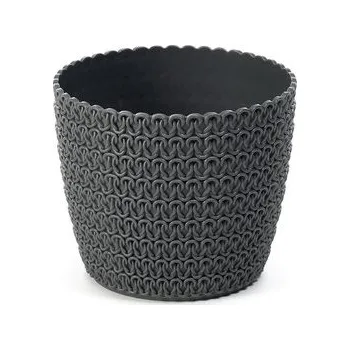 Květináč Plastový květináč Magnolia Jersey 160 mm, antracit