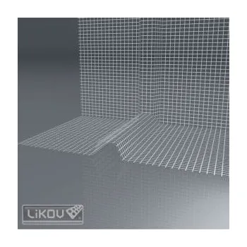 Stavební profil LIKOV Profil bosážní tkaninový LBP-U1 roh vnější drážka 30/17mm, profil 240/100/100mm