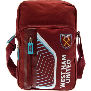 WEST HAM UNITED FC Pánská crossbody taška West Ham United FC, tři kapsy na zip Tmavě červená