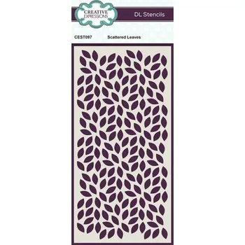 Creative Expressions Plastová šablona 10x20cm listí