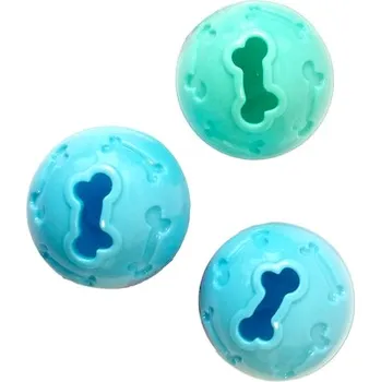 Hračka pro psa ITM Hračka pro psy - gumový míček s motivem kosti (modrá)