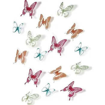 Samolepící dekorace Dekorace na zeď motýli Chrysalis, barevná - Sada16 ks