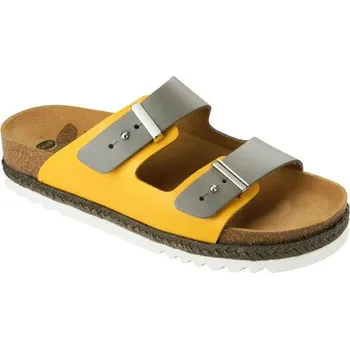 Dámské pantofle obuv Scholl OLYMPE šedé/okrové zdravotní pantofle