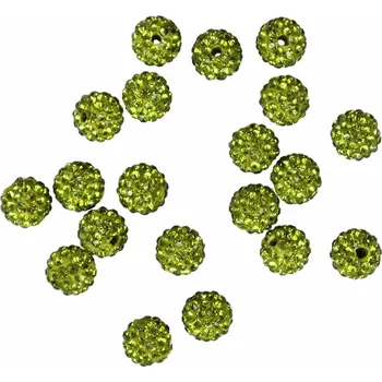 Dětské navlékací korálky Pro Háčkování Shamballa korálek 10 mm zelený