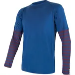 SENSOR MERINO AIR PT pánské triko dl.rukáv tm.modrá/modrá vínová pruhy Velikost: M