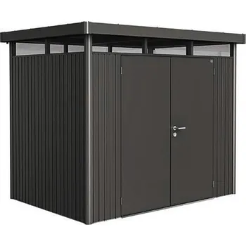 Zahradní domek Domek na nářadí Biohort HIGHLINE H1, tmavě šedý, dvoukřídlé dveře BH84029