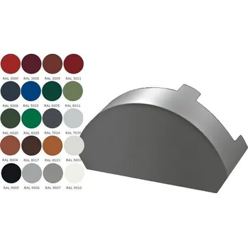 Střešní krytina Záslepka oblého hřebenáče - plechová střešní krytina BP2 RAL lesklá