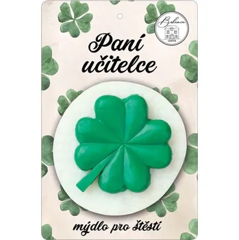 Mýdlo Dárkové mýdlo pro paní učitelku – čtyřlístek, ručně vyrobené a bylinkové