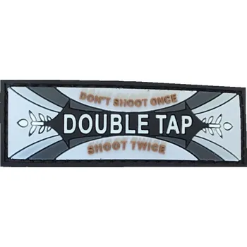 Nášivka PVC nášivka Double Tap, bílá