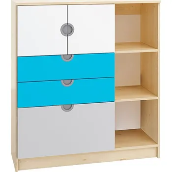 Šatní skříň Skříň policová s šuplíky a dvířky CUBO (modul 23)