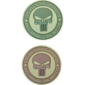 Nášivka PVC nášivka God Will Judge, zelená