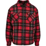Pánská jarní bunda Urban Classics Plaid Teddy Lined - červená,černá L