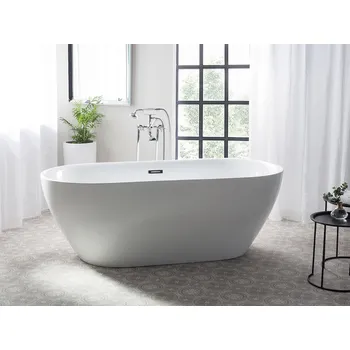 Vana Volně stojící vana bílá sanitární akrylát 150 x 75 cm oválná moderní styl Beliani