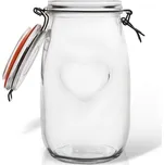 Dóza s klipovým uzávěrem Bela 1,5 l srdce