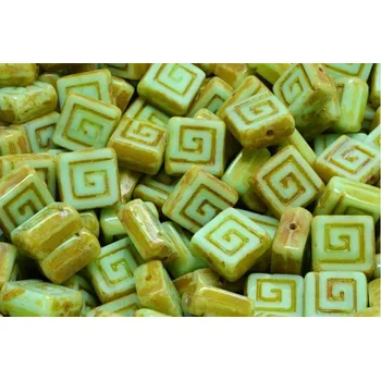 Korálek Ploškovaný keltský čtvereček 9x9 mm č. 32