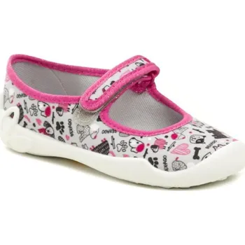 Chlapecké bačkory Befado 114x51 šedo růžové dětské baleríny EU 25 + DÁREK